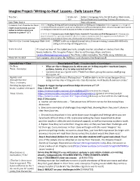 Imagine Project-'Writing-To-Heal' Lessons