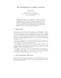 Key Management in Ad-Hoc Networks
