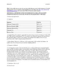 Method 26 Determination of Hydrogen Halide and Halogen Emissions from Stationary Sources Non-Isokinetic 1-14