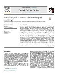 Method Development in Interaction Polymer Chromatography