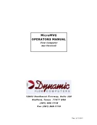 Micro MV V.5 / Micro 100 Operator Manual (Enron Modbus)