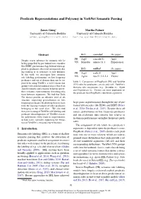 Predicate Representations and Polysemy in Verbnet Semantic Parsing