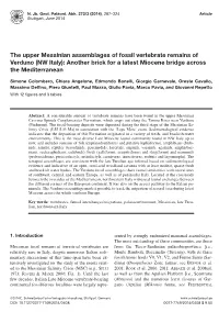 The Upper Messinian Assemblages of Fossil Vertebrate Remains of Verduno (NW Italy): Another Brick for a Latest Miocene Bridge Across the Mediterranean