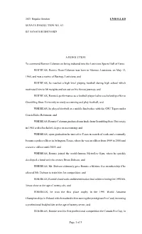 2021 Regular Session ENROLLED SENATE RESOLUTION NO. 63 BY