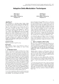 Adaptive Delta Modulation Techniques