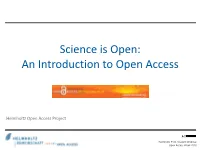 An Introduction to Open Access