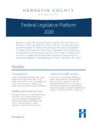 Federal Legislative Platform 2020