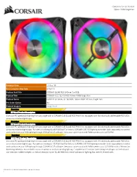 Icue QL140 RGB 140Mm PWM Single Fan SKU Sheets 1 CORSAIR Icue QL140 RGB 140Mm PWM Single Fan