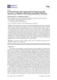 A Neural Networks Approach for Improving the Accuracy of Multi-Criteria Recommender Systems