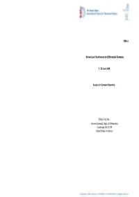 Analysis in Complex Geometry
