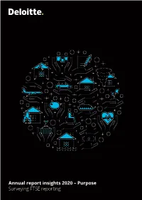 Annual Report Insights 2020 – Purpose Surveying FTSE Reporting Contents
