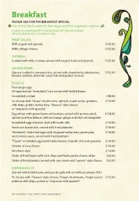 Breakfast Menu