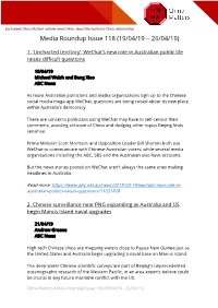 Media Roundup Issue 118 (19/04/19 – 26/04/19)