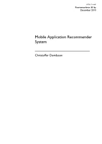 Mobile Application Recommender System