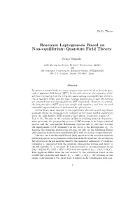 Resonant Leptogenesis Based on Non-Equilibrium Quantum Field Theory