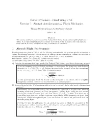 Robot Dynamics - Fixed Wing UAS Exercise 1: Aircraft Aerodynamics & Flight Mechanics