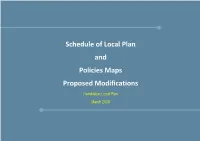 Schedule of Local Plan and Policies Maps Proposed Modifications