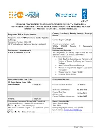 Un Joint Programme to Enhance Gender Equality in Georgia