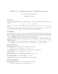 Injective, Surjective, and Bijective Functions