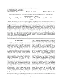 The Classification, Distribution, Control and Economic Importance of Aquatic Plants