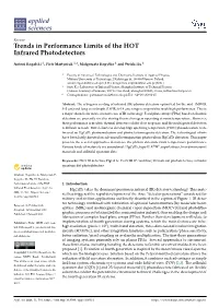 Trends in Performance Limits of the HOT Infrared Photodetectors
