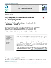 Sesquiterpene Glycosides from the Roots of Codonopsis Pilosula