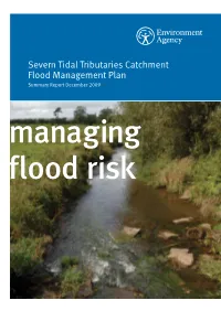 Severn Tidal Tributaries Catchment Flood Management Plan Summary Report December 2009 Managing Flood Risk We Are the Environment Agency
