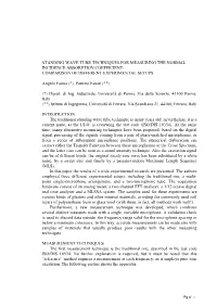 Standing Wave Tube Techniques for Measuring the Normal Incidence Absorption Coefficient: Comparison of Different Experimental Setups
