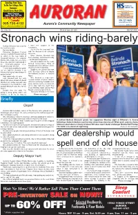 Stronach Wins Riding-Barely Belinda Stronach Has a Job for I Have the Support of the the Next Four Years