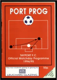 TAYPORT F.C. Official Matchday Programme