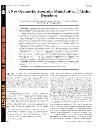 A New Genomewide Association Meta-Analysis of Alcohol Dependence