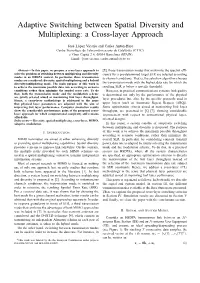 Adaptive Switching Between Spatial Diversity and Multiplexing: a Cross-Layer Approach