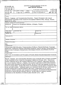 Apr 70 IEI 110 IMO Speech, Language, and Communication Disorders