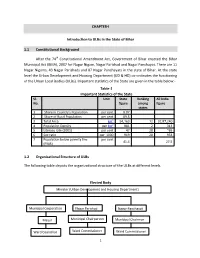 CHAPTERͲI Introduction to Ulbs in the State of Bihar 1.1 Constitutional Background After the 74 Constitutional Amendment Act, G