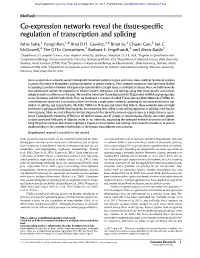 Co-Expression Networks Reveal the Tissue-Specific Regulation of Transcription and Splicing