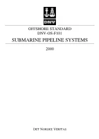 DNV-OS-F101: Submarine Pipeline Systems