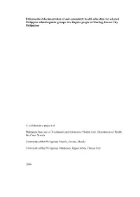 Ethnomedical Documentation of Philippine Ethnolinguistic Groups