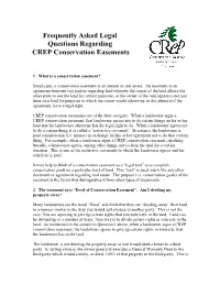 Frequently Asked Legal Questions Regarding CREP Conservation Easements