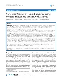 Gene Prioritization in Type 2 Diabetes Using Domain Interactions And