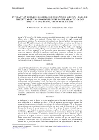 Interaction Between Seabirds and the Spanish Surface Longline Fishery Targeting Swordfish in the South Atlantic Ocean (South of 25ºs) During the Period 2010-2014