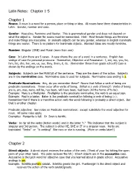 Latin Notes: Chapter 1-5 Chapter 1 Chapter 2