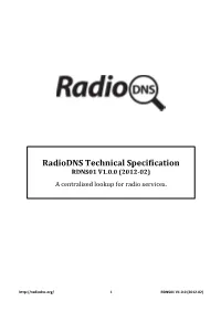 Radiodns Core Lookup – RDNS01 V1.0.0