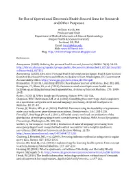 Re-Use of Operational Electronic Health Record Data for Research and Other Purposes