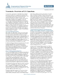 Venezuela: Overview of U.S. Sanctions