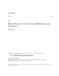 Berthe Morisot: a Life of Crossed Boundaries and Exceptions Erin E