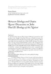 Between Ideology and Utopia. Recent Discussions on John Paul II's
