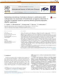 Optimizing Intravenous Fosfomycin Dosing in Combination With