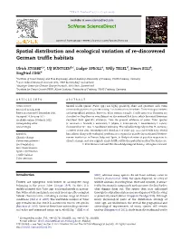 Spatial Distribution and Ecological Variation of Re-Discovered German Trufﬂe Habitats