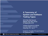 System and Software Testing Types