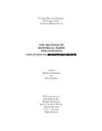 The Meaning of Historical Terms and Concepts New Studies on Begriffsgeschichte